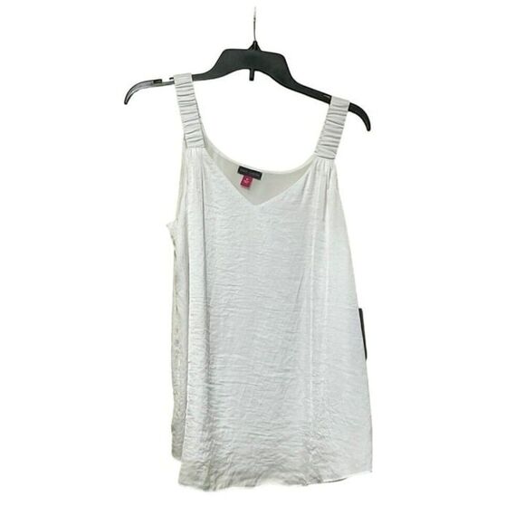Vince Camuto Ruffle Strap Rumple Tank Top, Ivory, Sz. M - Picture 8 of 9